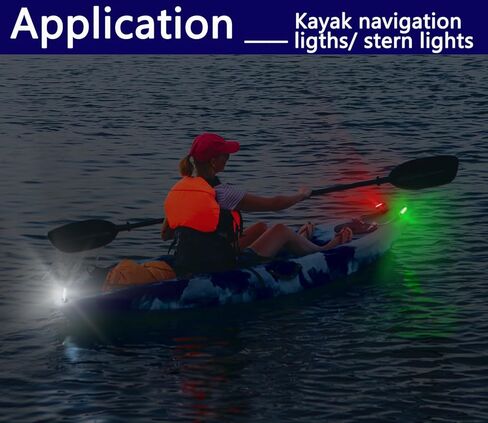 4Pack LED Navigation Lights Kit for Boat Kayak, Stern Light Battery 0perated, Easy Clip on for Night Kayaking, Boating, Canoeing, Paddle Board, Jet Ski, Dinghy, 2Pcs Safety Whistles-Amzonly in Kuwait