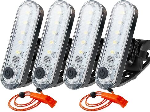 4Pack LED Navigation Lights Kit for Boat Kayak, Stern Light Battery 0perated, Easy Clip on for Night Kayaking, Boating, Canoeing, Paddle Board, Jet Ski, Dinghy, 2Pcs Safety Whistles-Amzonly in Kuwait