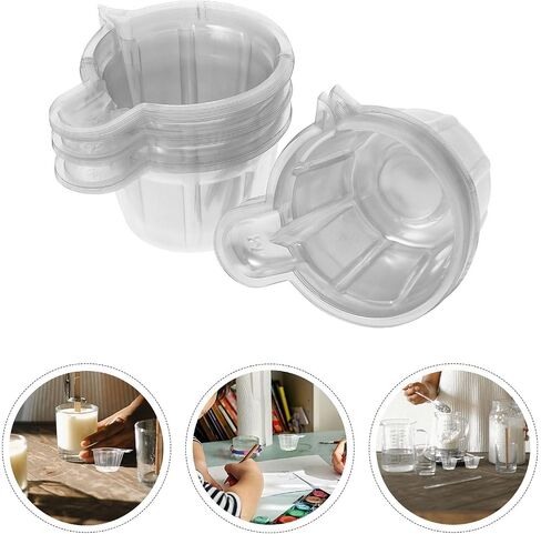 HOMSFOU 200pcs 40ml Plastic Mixing Cups for DIY Crafts Multi-Functional Pigment Stirring Containers with Pointed Mouth Design for Paint and Epoxy Mixing in Kuwait
