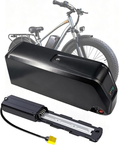 بطارية Hailong Ebike 48V 15.6Ah مع 40A BMS، قفل مفتاح ومقياس LED وقاعدة 5 دبابيس للدراجات الكهربائية 100W 250W-1000W والسكوتر الجبلي ATVs إلخ (15.6Ah) in Kuwait