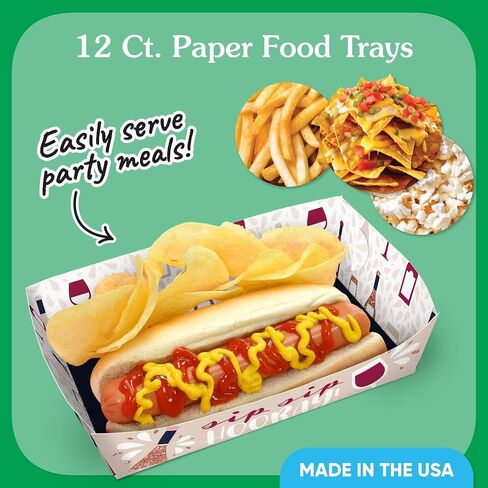 Big Dot of Happiness But First, Wine Party Paper Food Trays, Disposable Food Boats for Birthday or Wine Tasting Picnic, Double-Sided Paper Meal Holders for Nachos, Hot Dogs, French Fries - 12 Ct in Kuwait