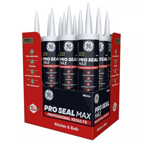 GE Pro Seal Max Kitchen & Bath، أبيض، خرطوشة 9.5 أونصة سائلة، 12 عبوة in Kuwait