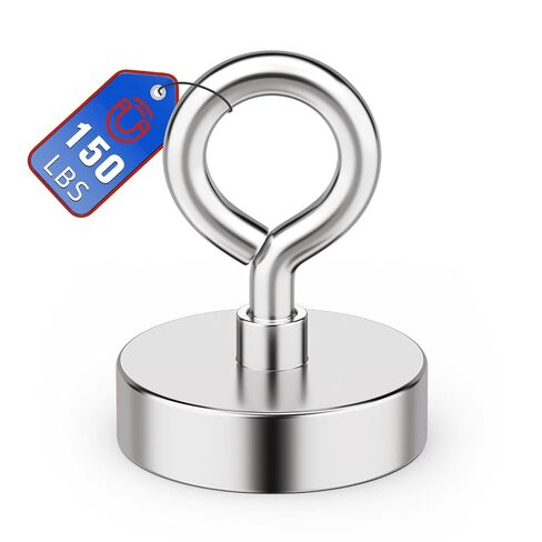 Neodymium Fishing Magnet, 150 lbs Strong Magnet Fishing, Magnetic Fishing Magnets Heavy Duty for Remover, Super Powerful Round Magnets for Retrieving Items in Lake, Beach, Lawn 1.42’’(36mm) in Saudi Arabia