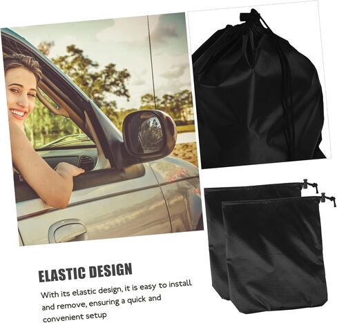 2pcs Side Mirror Oxford Cloth Protective for Car Exterior Rearview Mirrors Easy Elastic Installation Snow and Frost in Kuwait