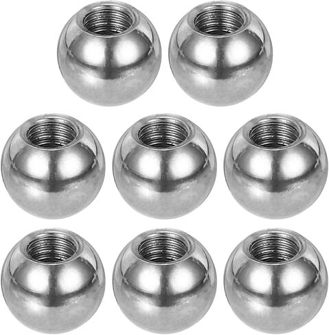 PATIKIL M5x10mm Ball Nuts Knob, 8 Pcs Female Thread 304 Stainless Steel Round Blind Hole Screw Cap Cover for Lighting Machinery DIY Decoration, Silver in Kuwait