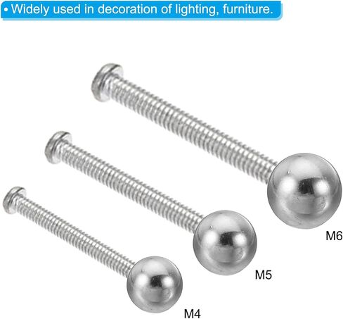 PATIKIL M5x10mm Ball Nuts Knob, 8 Pcs Female Thread 304 Stainless Steel Round Blind Hole Screw Cap Cover for Lighting Machinery DIY Decoration, Silver in Kuwait