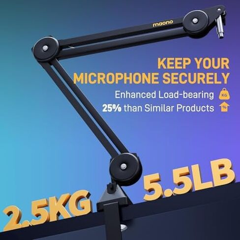 طقم ميكروفون ديناميكي MAONO، ميكروفون USB XLR Podcast مع ذراع بوم للتسجيل الصوتي وإنشاء المحتوى والاستديو المنزلي (PD300X+BA37) in Kuwait