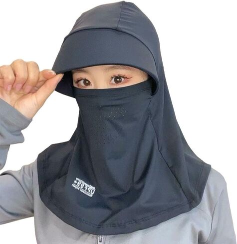 قبعة نسائية للحماية من الأشعة فوق البنفسجية مع قناع وجه لحماية الرقبة، لركوب الدراجات والسفر في الهواء الطلق وصيد الأسماك وقبعات الشمس على الشاطئ، قابلة للتنفس in Kuwait