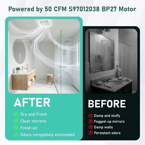 NEW Bathroom Fan Motor Replacement Compatible with Broan NuTone 686,687,8870,M686 YJF6158 -Low Noise S1200A000 Motor-Upgrade Quiet 50CFM 3000RMP 120V by TOMOON in Kuwait