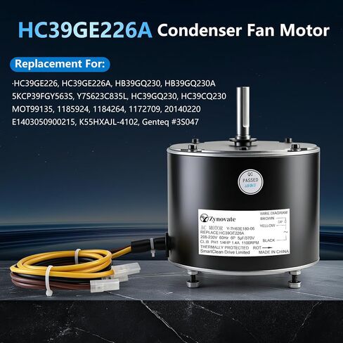 استبدال محرك مروحة المكثف HC39GE226A لـ GE Carrier Bryant Payne، 1/4 HP 1100 RPM 208-230V 1.4A محرك مروحة مكثف لاستبدال Y7S623C835L 5KCP39FGY563S HC39GE226 HB39GQ230 HB39GQ230A 1172709 in Kuwait
