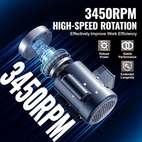 محرك كهربائي VEVOR 1HP 3450 دورة في الدقيقة، تيار متردد 115 فولت/230 فولت، إطار 56C، محرك ضاغط الهواء أحادي الطور، عمود بمفتاح 5/8 بوصة، دوران CW/CCW للآلات الزراعية والمعدات العامة in Kuwait