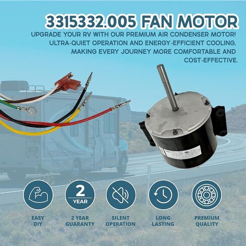 Dometic Atwood 3315332.005 Brisk AIR 2 genteq F48AF70A61 Duo-Therm II Fan Motor, OEM Replacement 1/5 HP, 115V, 3.3A, 1585RPM, 3 Speed - Year Warranty in Kuwait
