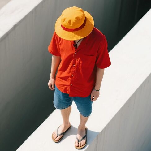 shiningsoul UPF 50+ Waterproof Foldable Bucket Hat - Wide Brim 15" w/ 5 Pins & Ponytail Hole Yellow in Kuwait