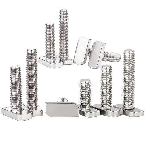 304 Stainless Steel T-Bolts M8 M10, Rectangular Head Screws for Aluminum Profiles, Photovoltaic Mounting and 3D Printer Frames (M8*40 (10 PCS)) in Kuwait