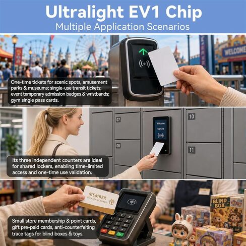 30 Pack NTAG Ultralight EV1 NFC Cards, 13.56MHz 48Byte Rewritable Printable Blank PVC RFID Cards for Admission Tickets, Temporary Visitor Authorization & Custom Personalized Data Programming in Kuwait