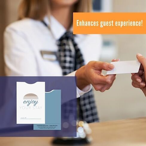 توفر FrontDesk أغطية مفاتيح زرقاء لحاملات مفاتيح الفنادق والموتيلات، استمتع بتصميم إقامتك (مجموعة من 1000) in Kuwait