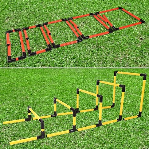 Portable Soft Mini Hurdles Set - 5pcs Training Hurdles for Speed and Agility, Track Field Hurdles Different Heights, for School Gym Home(Yellow) in Kuwait