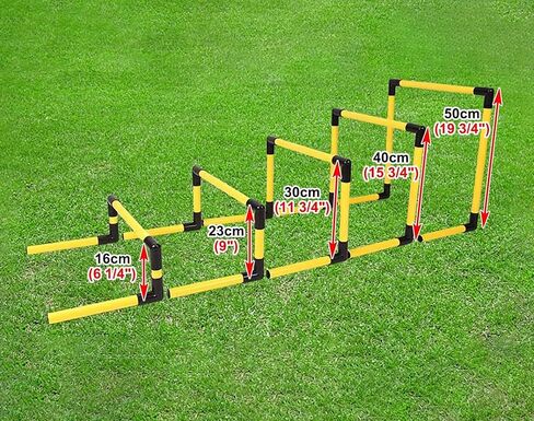 Portable Soft Mini Hurdles Set - 5pcs Training Hurdles for Speed and Agility, Track Field Hurdles Different Heights, for School Gym Home(Yellow) in Kuwait