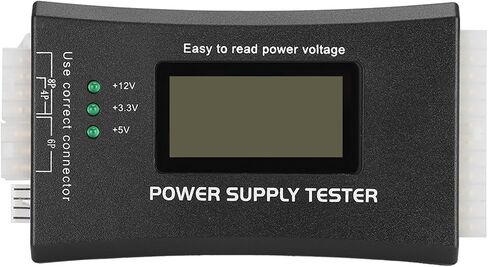 ATX Power Supply Tester with LCD Display, Computer Diagnostic Tool for 20Pin/24Pin SATA IDE P4/P6/P8 PCIe 6Pin, Voltage Monitoring and Buzzer Alarm for PC Technicians in Kuwait