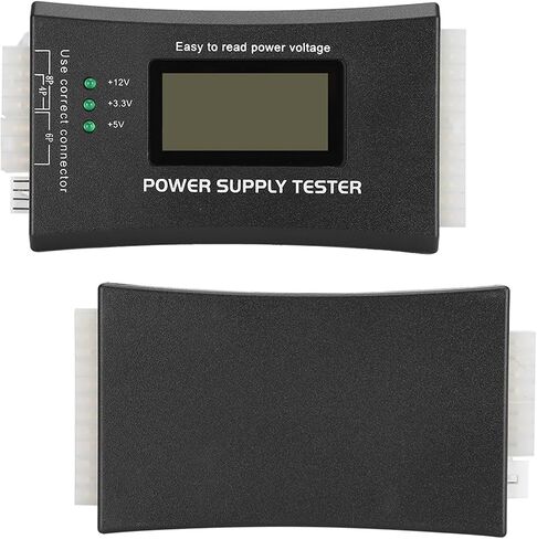 ATX Power Supply Tester with LCD Display, Computer Diagnostic Tool for 20Pin/24Pin SATA IDE P4/P6/P8 PCIe 6Pin, Voltage Monitoring and Buzzer Alarm for PC Technicians in Kuwait