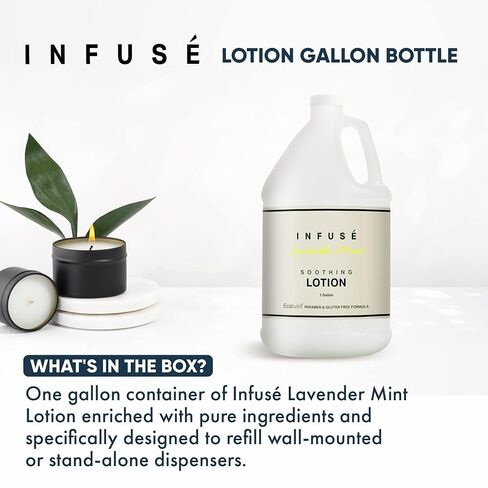 1-Shoppe All-in-Kit | Infuse Lotion | Infuse Lavender Mint Hotel | 1 Gallon | For Hospitality & Vacation Rentals to Refill Dispensers | (Single Gallon) in Kuwait