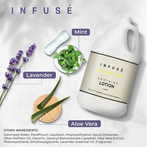 1-Shoppe All-in-Kit | Infuse Lotion | Infuse Lavender Mint Hotel | 1 Gallon | For Hospitality & Vacation Rentals to Refill Dispensers | (Single Gallon) in Kuwait