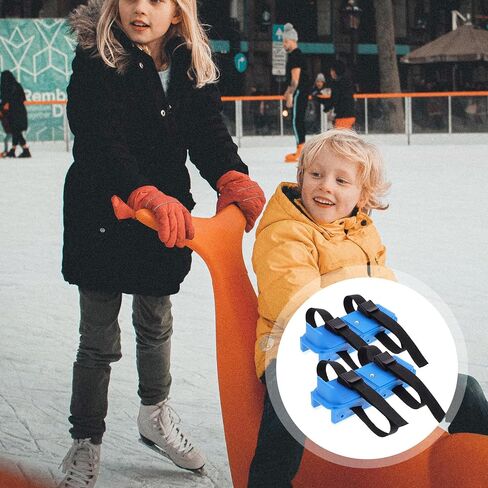 S Ice Skates with Fixing Straps Blue Beginner Ice Skating Shoes for Outdoor Multi-Function Non-Slip in Kuwait