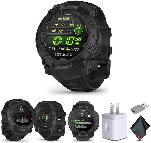Garmin Instinct 3 45mm ، AMOLED ، ساعة GPS Smartwatch الخارجية ، 24/7 اللياقة البدنية والساعة الذكية التكتيكية ، وعمر البطارية 18 يومًا ، ومصباح يدوي مدمج ، أسود (010-02936-00) in Kuwait