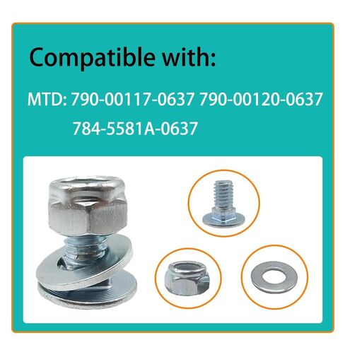 784-5581 مجموعة براغي وصواميل النقل 5/8 بوصة لقضيب مكشطة لوحة الحلاقة لمنفاخ الثلج MTD 784-5581A 790-00117-0637 790-00120-0637 784-5581A-0637 8/مجموعة، من الفولاذ المقاوم للصدأ in Kuwait