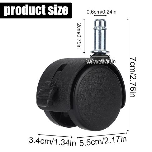 Penitue 4pcs 360° Swivel Caster Wheels, 1.5in Locking Casters with 6mm/0.24in Diameter Stem Heavy Duty Replacement Castor Wheels for Furniture Carts Cabinets Coolers Shelves with Reserved Holes in Saudi Arabia