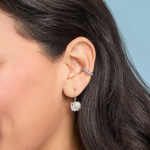 Silpada 'Rounded Cube' Drop Earrings in Textured Sterling Silver in Saudi Arabia