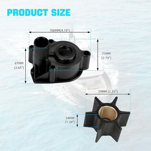 96148Q8 Water Pump Impeller Repair Kit for Mercury Mariner Outboard V6 65-225 HP and Mercruiser MC-1 R MR Alpha One Gen 1 impeller kit Replacement 46-96148A8 46-96148Q8 46-96148T8, 18-3217 in Kuwait