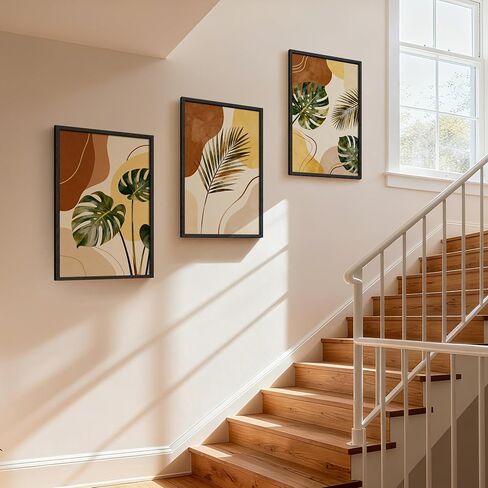 إطارات Upsimples مقاس 16 × 24 مكونة من 3 قطع، إطار صورة كبير من الخشب الأسود MDF مع تعليق حائط عمودي وأفقي، يناسب الملصقات والمطبوعات الفنية وجدار المعرض in Kuwait