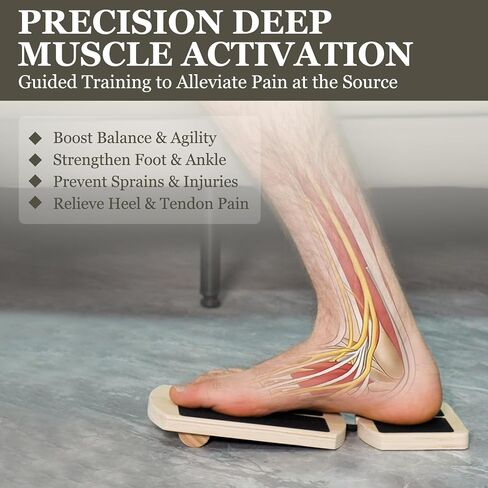 Ankle Balance Board for Rehab & Strengthening – Axis Board Training Kit with Recovery Guide – Support for Ankle Sprains, Achilles Discomfort & Plantar Fasciitis in Kuwait