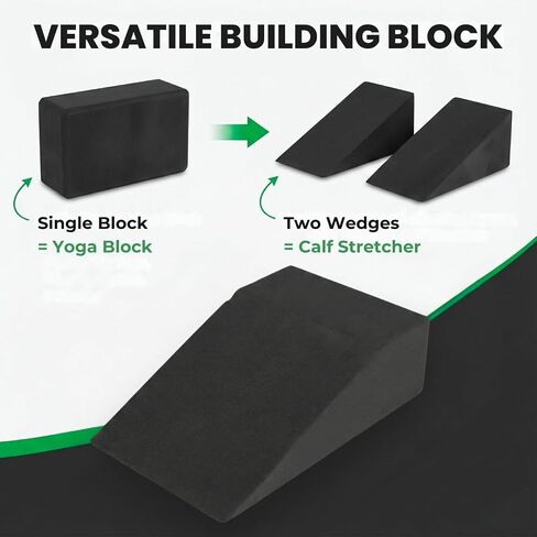 2 Pack Squat Wedge Block for Heel Elevated Squat Weightlifting Calf Stretcher Slant Board for Mobility Balance and Strength Performance in Kuwait