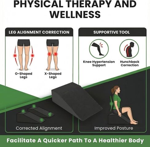 2 Pack Squat Wedge Block for Heel Elevated Squat Weightlifting Calf Stretcher Slant Board for Mobility Balance and Strength Performance in Kuwait