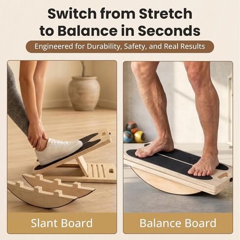 2 in 1 Slant Board for Exercise – Balance Board for Adults, Calf Stretch Board – Stretch & Mobility Board for Physical Therapy – Anti Slip Design with 5 Adjustable Angle, 500 lb Capacity in Saudi Arabia
