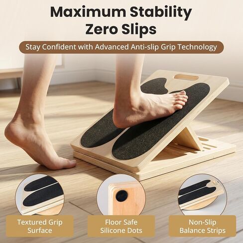 2 in 1 Slant Board for Exercise – Balance Board for Adults, Calf Stretch Board – Stretch & Mobility Board for Physical Therapy – Anti Slip Design with 5 Adjustable Angle, 500 lb Capacity in Saudi Arabia