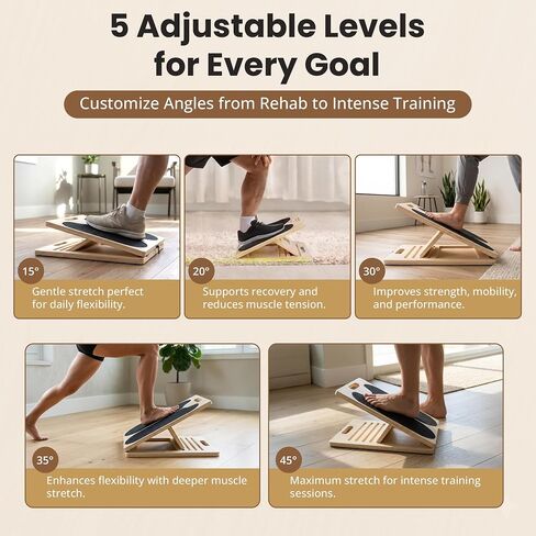 2 in 1 Slant Board for Exercise – Balance Board for Adults, Calf Stretch Board – Stretch & Mobility Board for Physical Therapy – Anti Slip Design with 5 Adjustable Angle, 500 lb Capacity in Saudi Arabia