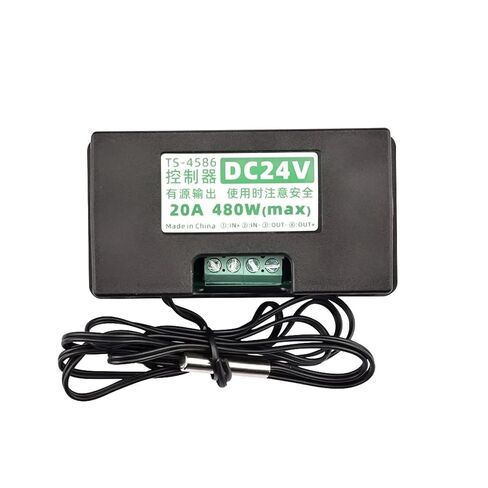 TS4586 DC12V DC24V AC110-220V Temperature Time Control Relay Active Output LED Display Thermostat NTC10K3950 1% Waterproof Probe(DC24V) in Kuwait