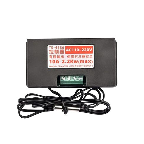 TS4586 DC12V DC24V AC110-220V مرحل التحكم في درجة الحرارة والوقت وإخراج نشط LED عرض ترموستات NTC10K3950 1% مسبار مقاوم للماء (DC24V) in Kuwait