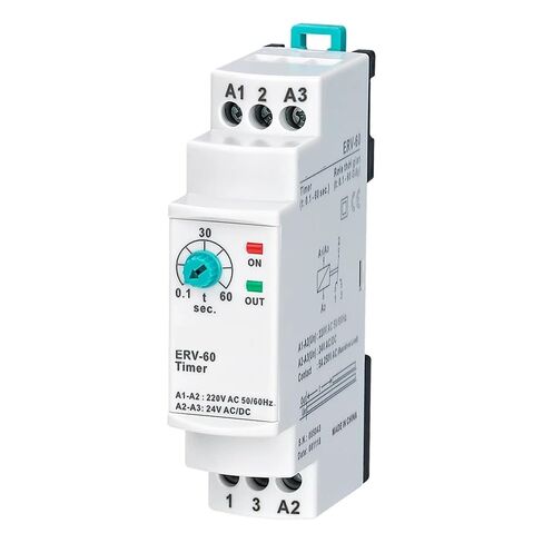 ERV-60 On Delay Time Relay Electronic Adjustable (0.1-60sec.)(150-260VAC 24VDC) in Kuwait