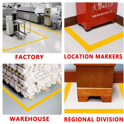 SWRT 2" x 110FT Yellow Floor Marking Tape and Dance Splicing Tape, Caution Gym Floor Tape Warning Safety Stripe Tape for Floor Marking, Athletics, School, Restaurants, Equipment and More in Kuwait