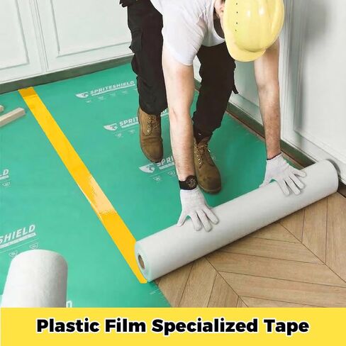 SWRT 2" x 110FT Yellow Floor Marking Tape and Dance Splicing Tape, Caution Gym Floor Tape Warning Safety Stripe Tape for Floor Marking, Athletics, School, Restaurants, Equipment and More in Kuwait