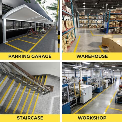 SWRT 2" x 110FT Yellow Floor Marking Tape and Dance Splicing Tape, Caution Gym Floor Tape Warning Safety Stripe Tape for Floor Marking, Athletics, School, Restaurants, Equipment and More in Kuwait