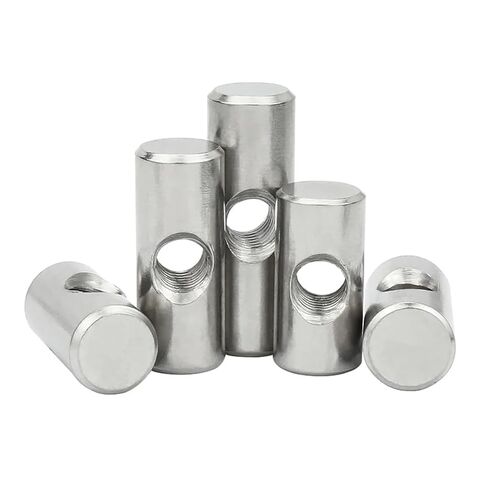 Barrel Bolts,Barrel Bolt Barrel Bolts, M4 M5 M6 Cylindrical Pin Stainless Steel Dowel Cross Hole Hammer Embedded Nut(OD6 M4x20(5PCS)) in Kuwait