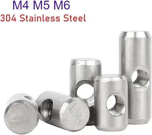 Barrel Bolt, 304 Stainless Steel Barrel Bolts Cylindrical Pin Dowel Cross Hole Hammer Embedded Nut in Kuwait