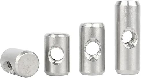 Barrel Bolt, 304 Stainless Steel Barrel Bolts Cylindrical Pin Dowel Cross Hole Hammer Embedded Nut in Kuwait