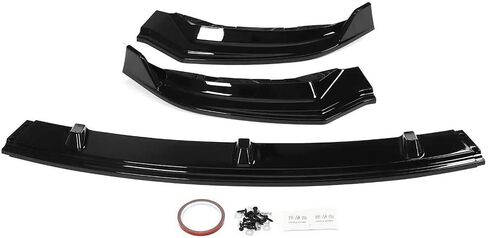FREEMOTOR802 Front Bumper Lip Splitter Fits 2017-2023 Tesla Model 3, PP Air Dam Chin Spoiler Front Lower Lip Spoiler Body Kit Replacement (Matte Black, 3PCS) in Saudi Arabia