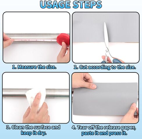 Refrigerator Handle Covers, Easy Clean Waterproof Anti-Slip Handle Tape, Keeps Fridge, Microwave, Oven and Dishwasher Handles Spotless, Fingerprint-Free, and Oil-Free (5In x 5Ft, Grey) in Kuwait